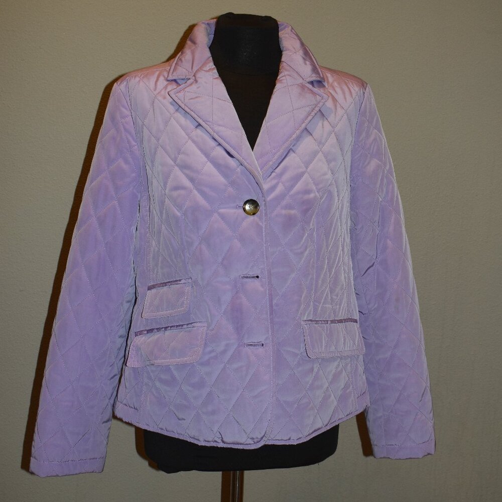 Talbots Petites Purple Quilted Jacket Size 14P - Picture 1 of 9